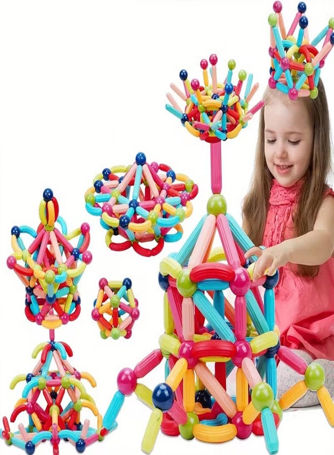 PROBABE Magnetic Building Blocks Set for Kids, Colorful Construction Toy Set, STEM Educational Play, Creative Building Sticks and Balls (25 PCS) - Image 1